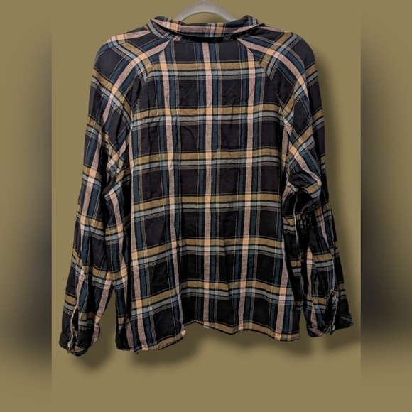 J. Jill Petite Plaid Cotton Modal Blend Button-Up Shirt Casual Comfort Relaxed - Picture 3 of 9